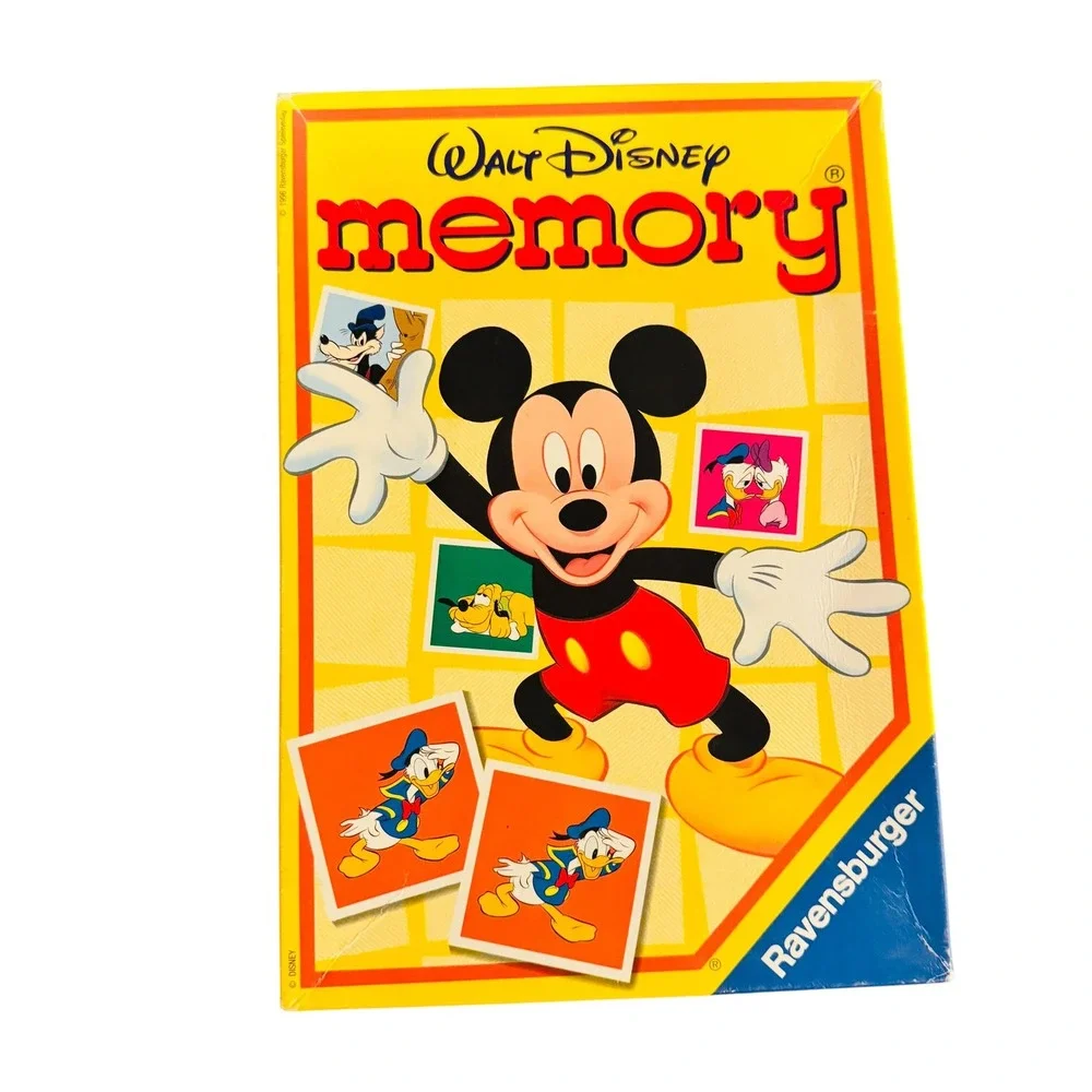 Vtg Disney Memory Match Game 1990 Ravensburger Mickey Mouse 70 Pairs Complete